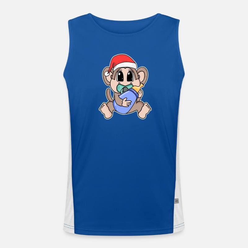 Singe bébé Noël Débardeur respirant contrasté Homme 