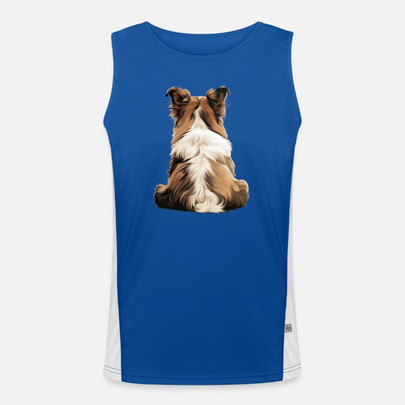 Shetland Schäferhund Funktionelles Kontrast-Tank Top für Männer 
