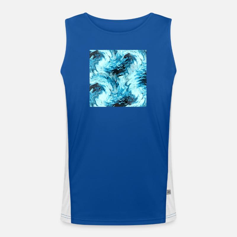 Maritimes Wassermarble Design Funktionelles Kontrast-Tank Top für Männer 