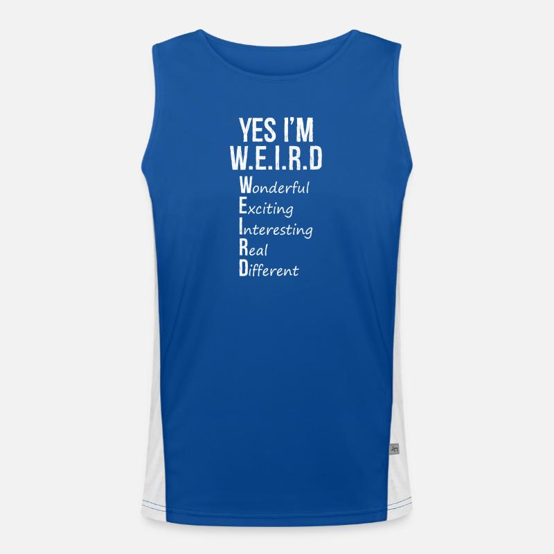 Ja, ich bin komisch, lustiges Hemd Funktionelles Kontrast-Tank Top für Männer 
