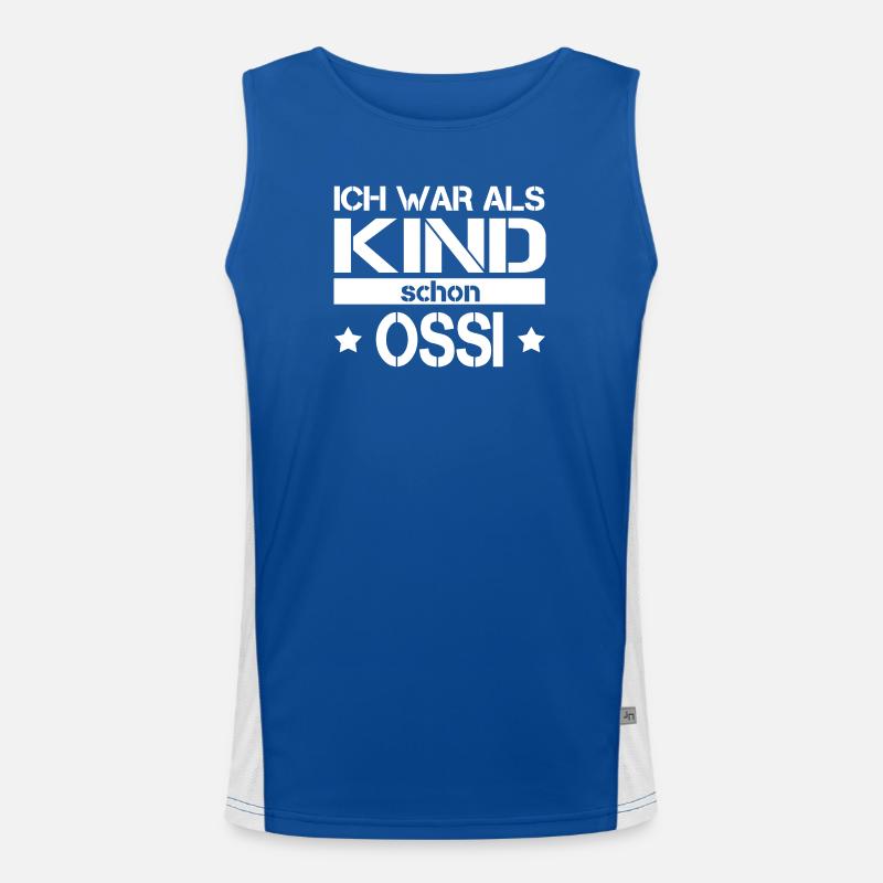Ich war als Kind schon Ossi | Ostalgie Spruch Funktionelles Kontrast-Tank Top für Männer 