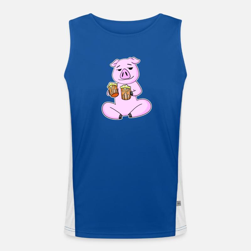 Pork with beer Men's Functional Contrast Tank Top 