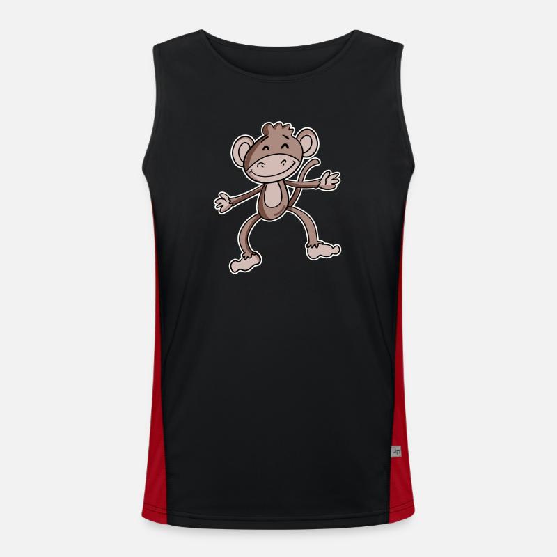 Monkey - Men's Functional Contrast Tank Top  - black/red