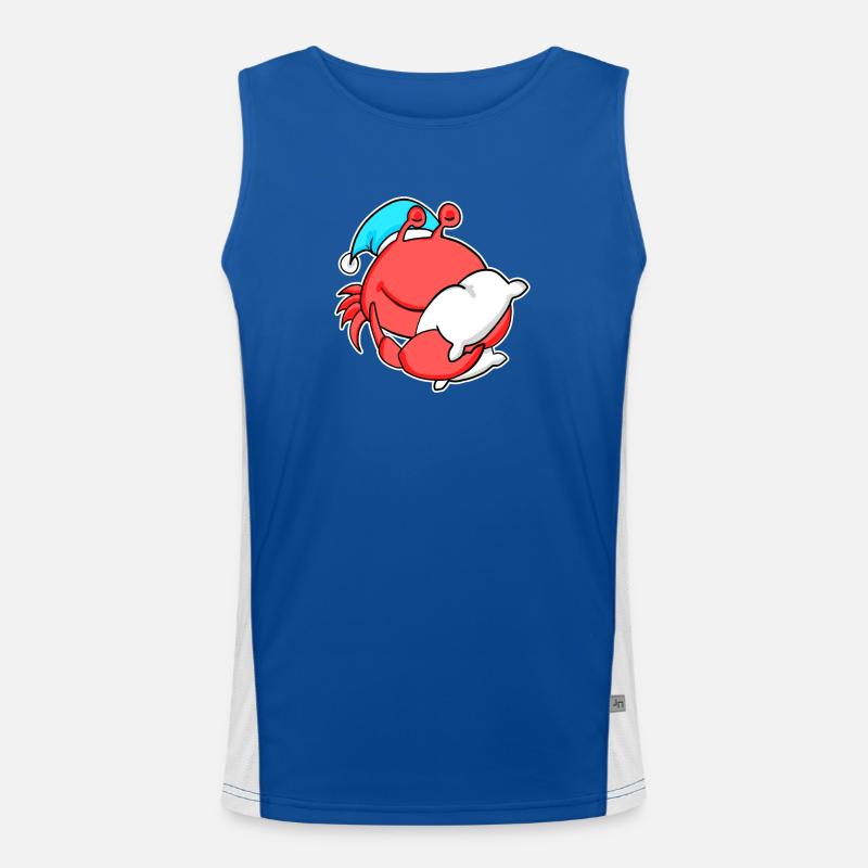 Crabe avec oreiller et bonnet somnolent Débardeur respirant contrasté Homme 