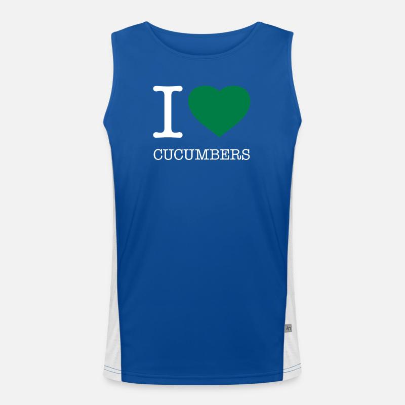J’AIME LES CONCOMBRES Gurken Débardeur respirant contrasté Homme 