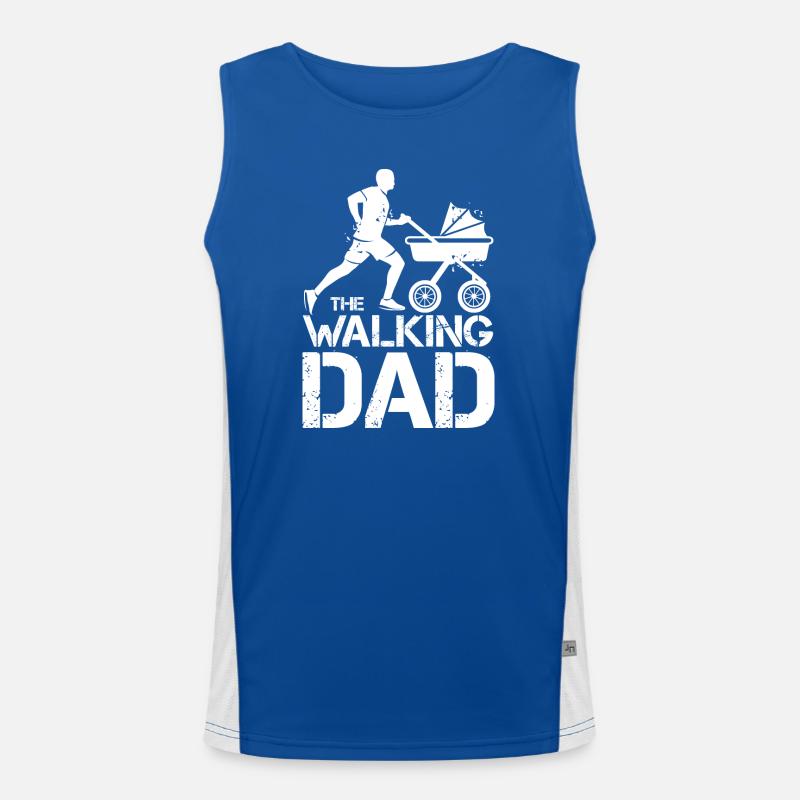 the walking dad funny sayings stroller dad Men's Functional Contrast Tank Top 