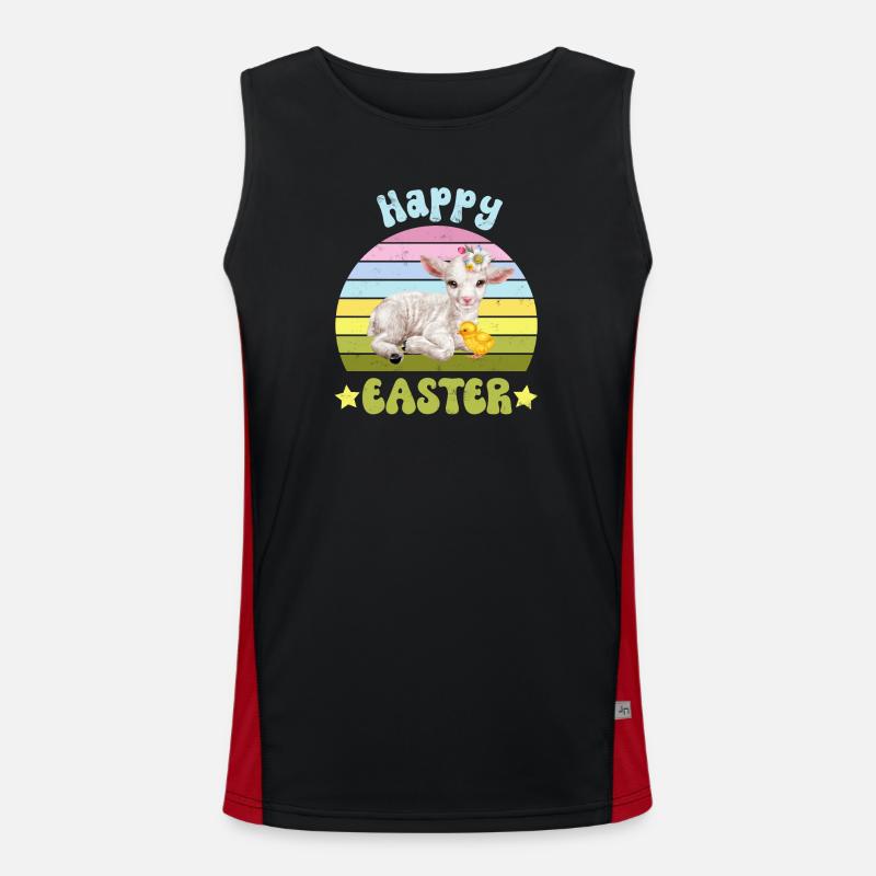 Easter Lamb Sheep Men's Functional Contrast Tank Top 