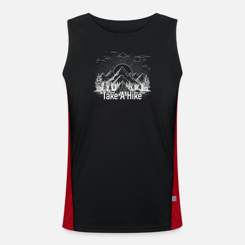 Take A Hike Mountain Tee - Men's Functional Contrast Tank Top - black/red