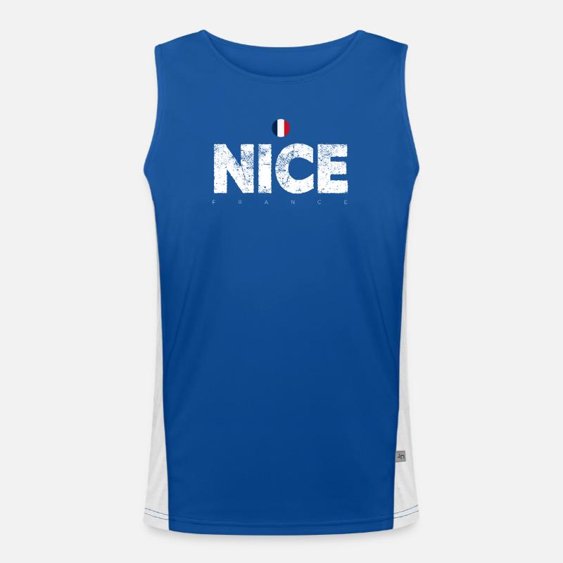Nizza Frankreich Verzweifelte Briefe Funktionelles Kontrast-Tank Top für Männer 