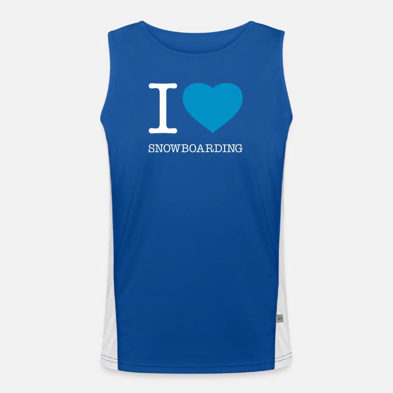 I LOVE SNOWBOARDING Men's Functional Contrast Tank Top 