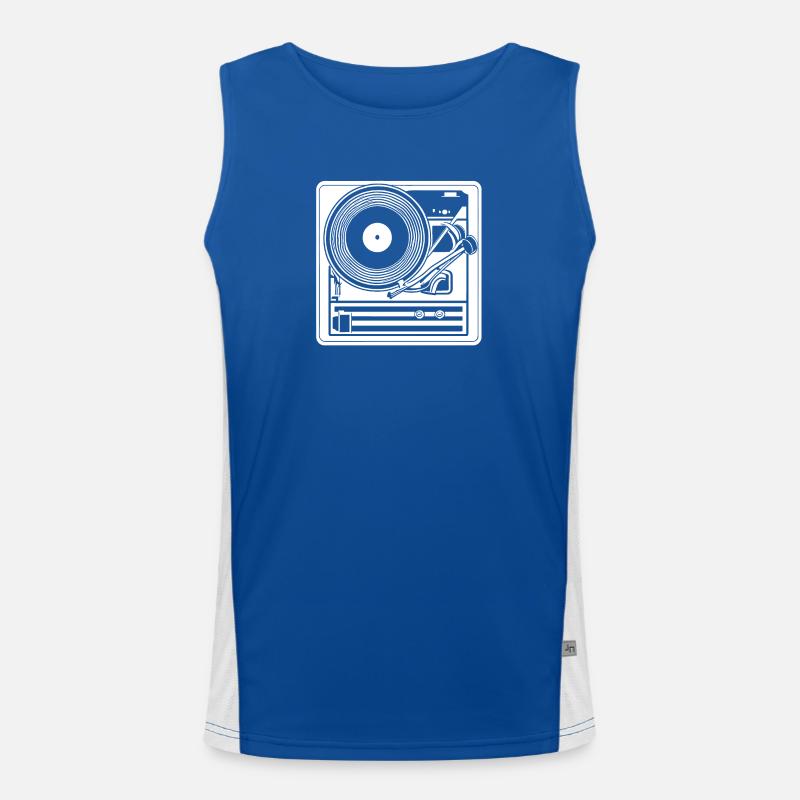 Retro Design Turntable Men's Functional Contrast Tank Top 