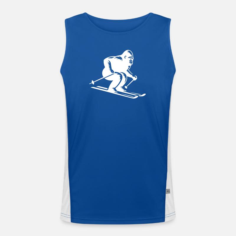 Singe Gorille Chimpanzé Ski Silhouette Design Débardeur respirant contrasté Homme 