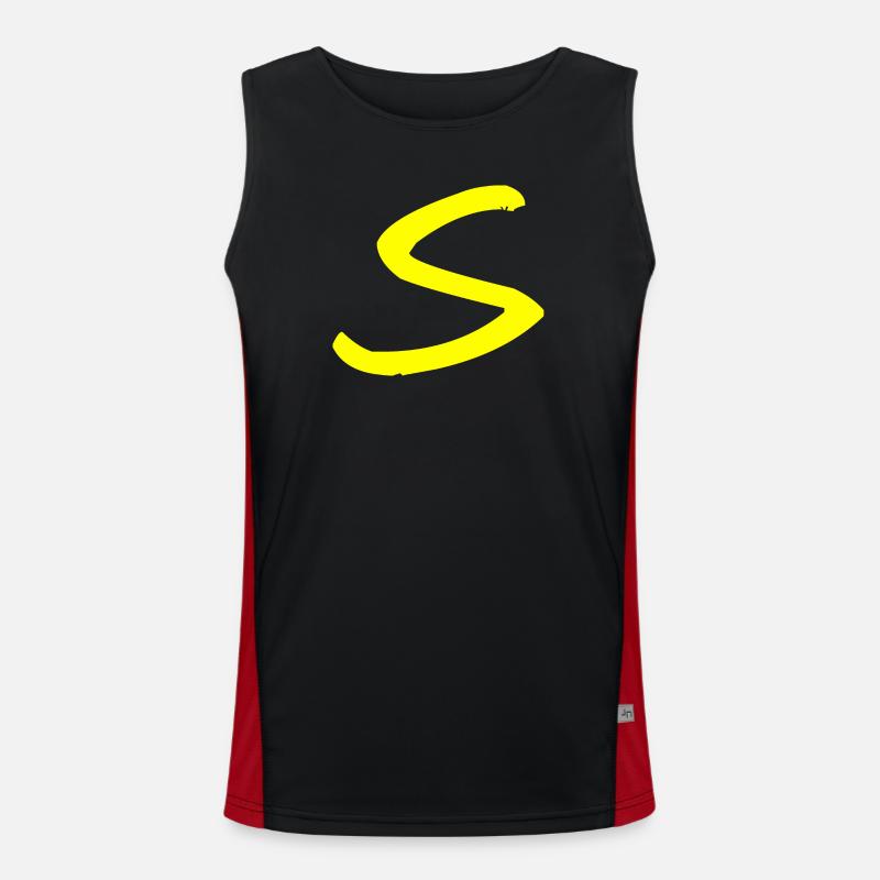 Buchstabe S Funktionelles Kontrast-Tank Top für Männer 