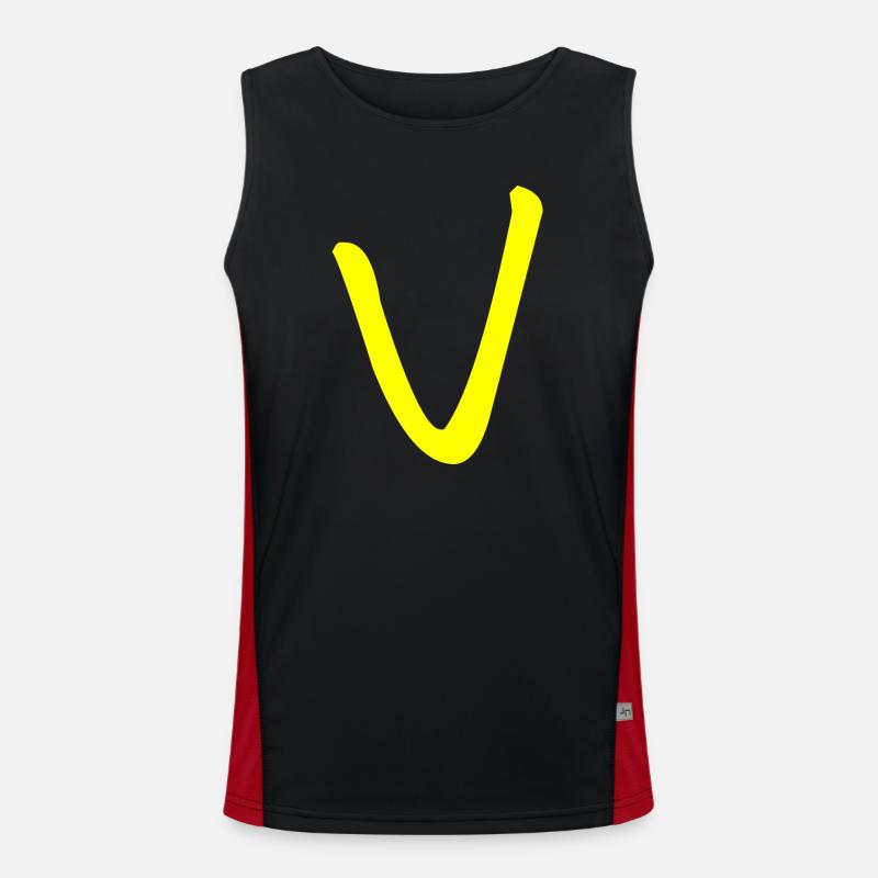 Buchstabe V Funktionelles Kontrast-Tank Top für Männer 