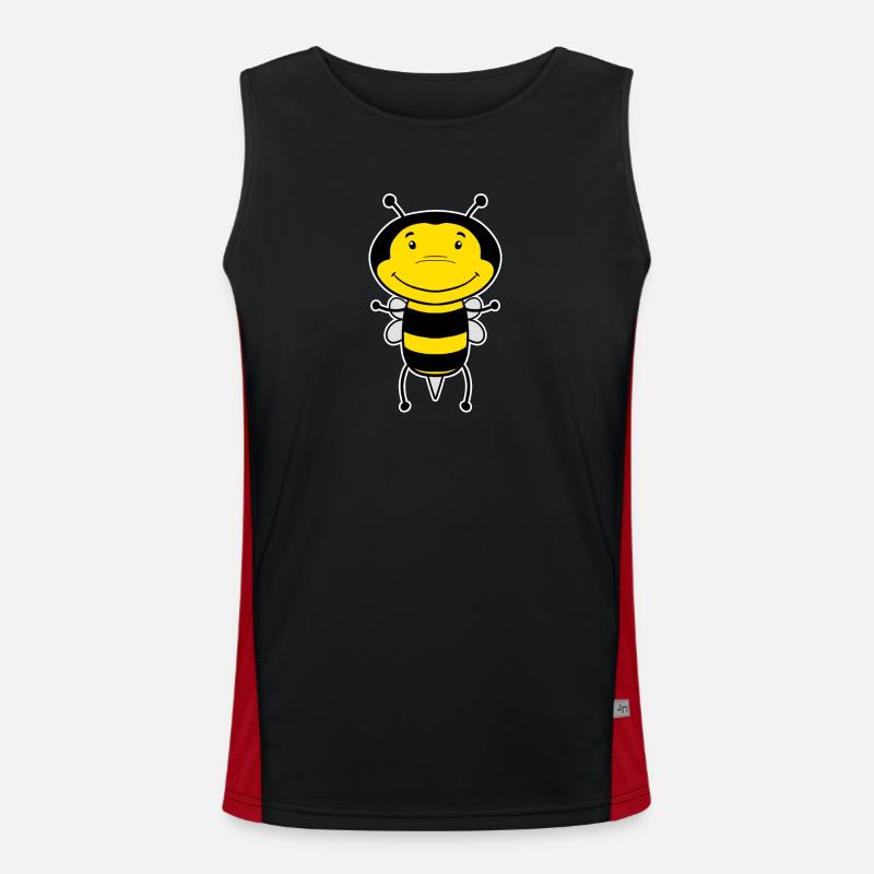 Bee - Men's Functional Contrast Tank Top - black/red