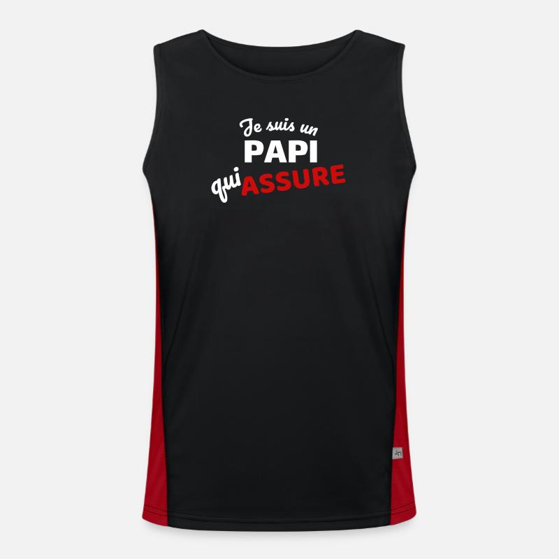 Assertive expression of paternity - Men's Functional Contrast Tank Top  - black/red