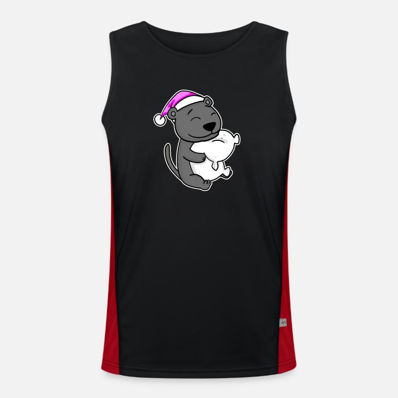 Tired Sleeping In Sleeping Pink - Men's Functional Contrast Tank Top  - black/red
