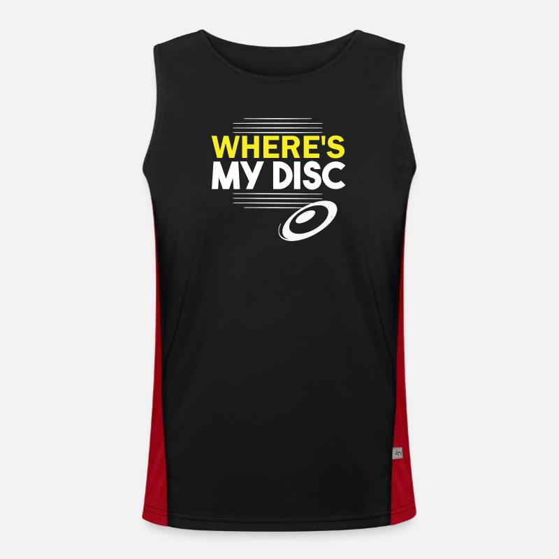 Where's my disc? - Men's Functional Contrast Tank Top  - black/red