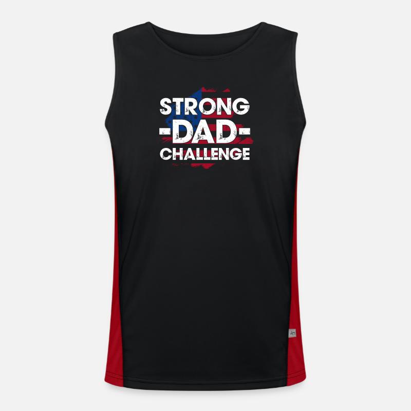 Strong Dad Challenge Tee - Men's Functional Contrast Tank Top  - black/red