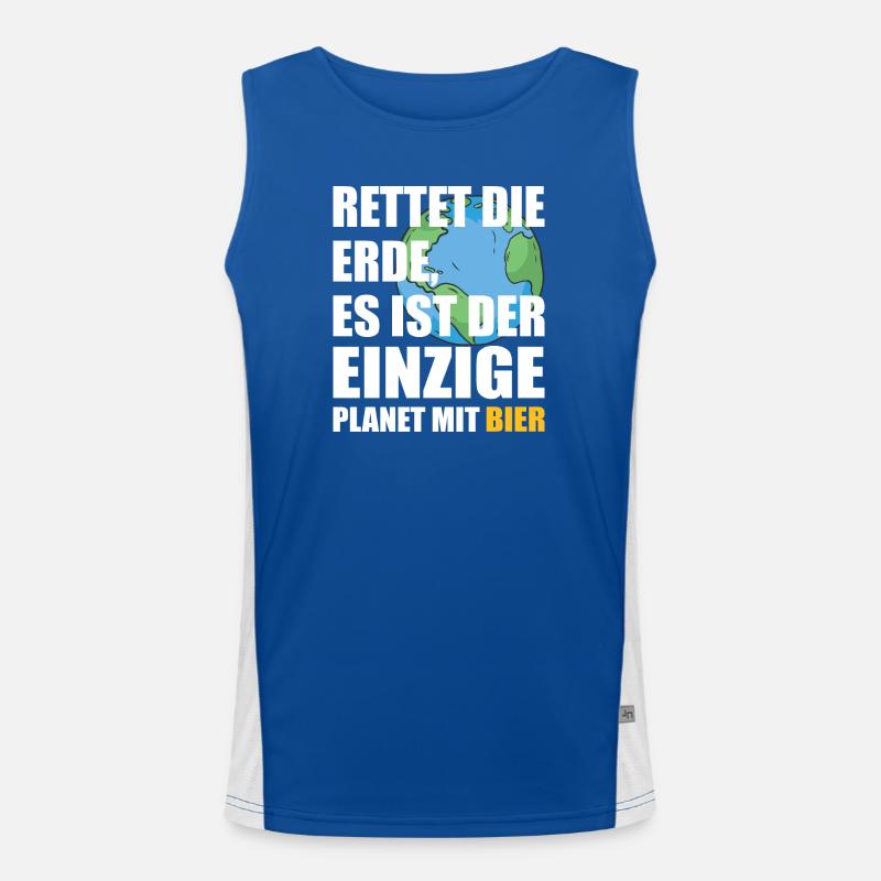 Beer Saving the Planet Men's Functional Contrast Tank Top 