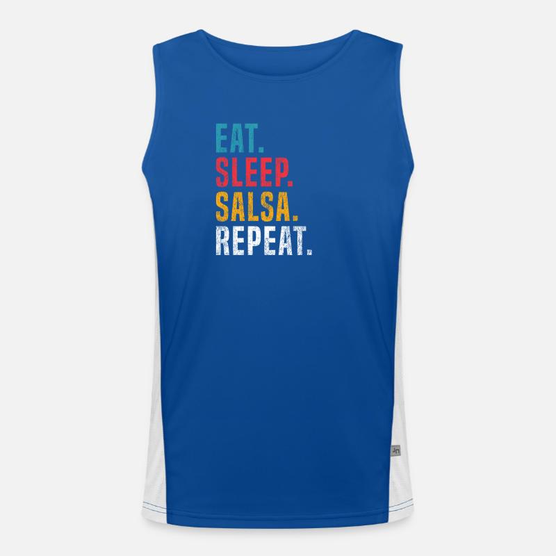 Eat Sleep Salsa Repeat pour les danseurs de salsa Débardeur respirant contrasté Homme 