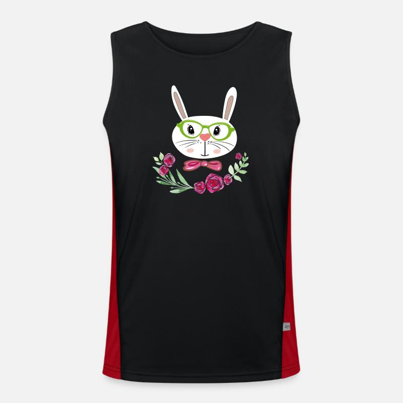 Easter Bunny Easter - Men's Functional Contrast Tank Top  - black/red