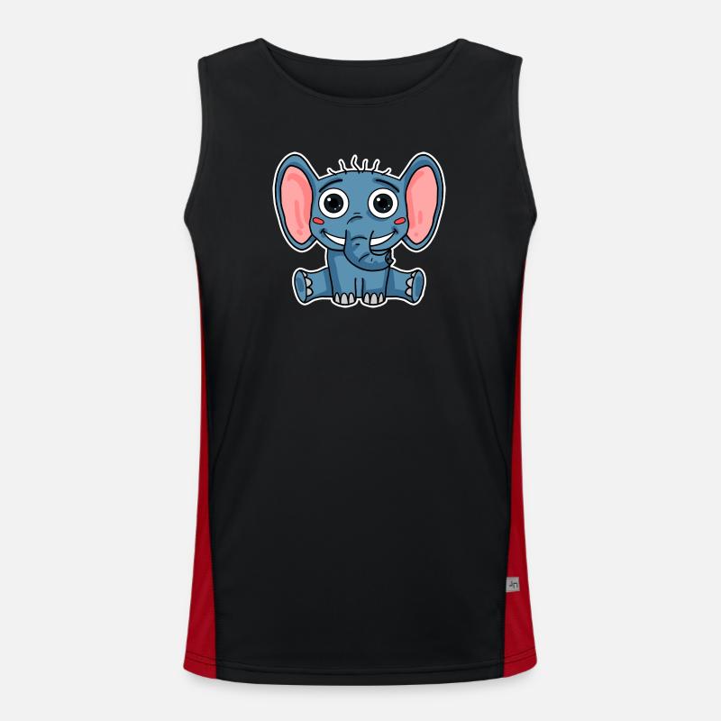 Elephant - Men's Functional Contrast Tank Top  - black/red