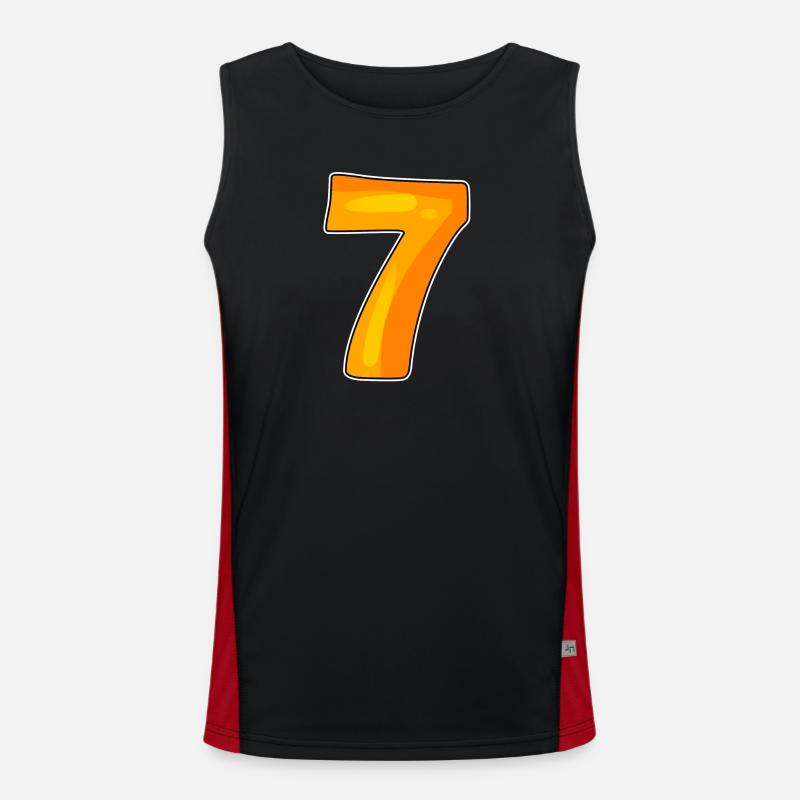 7 - Men's Functional Contrast Tank Top  - black/red