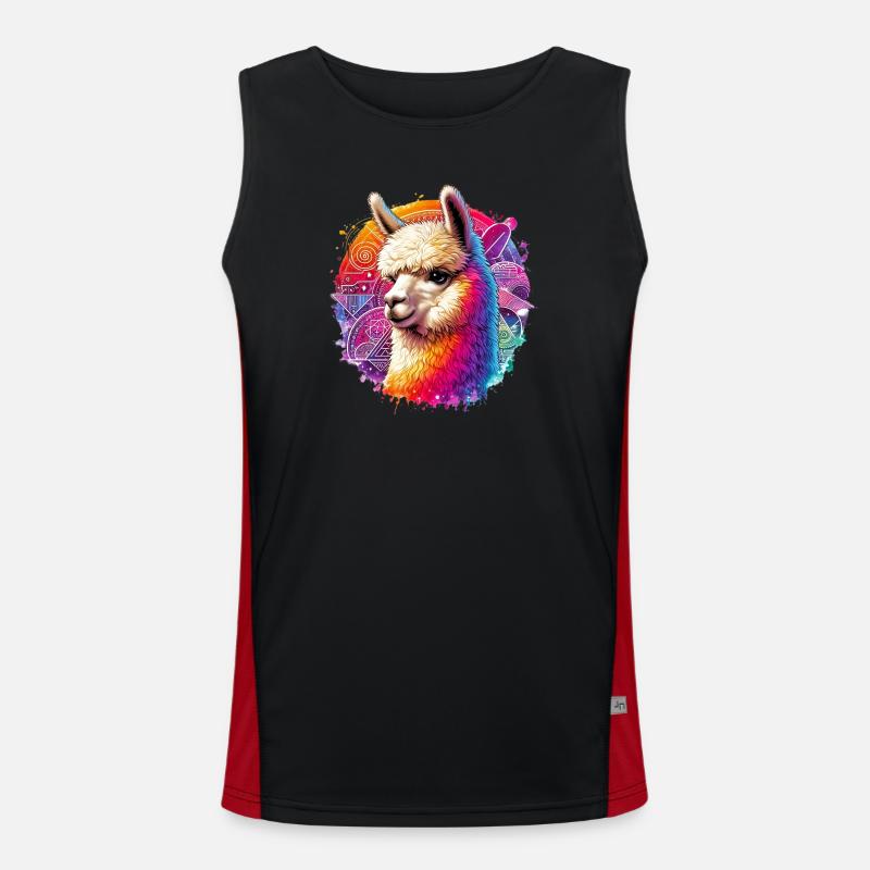 Alpaca - Men's Functional Contrast Tank Top - black/red