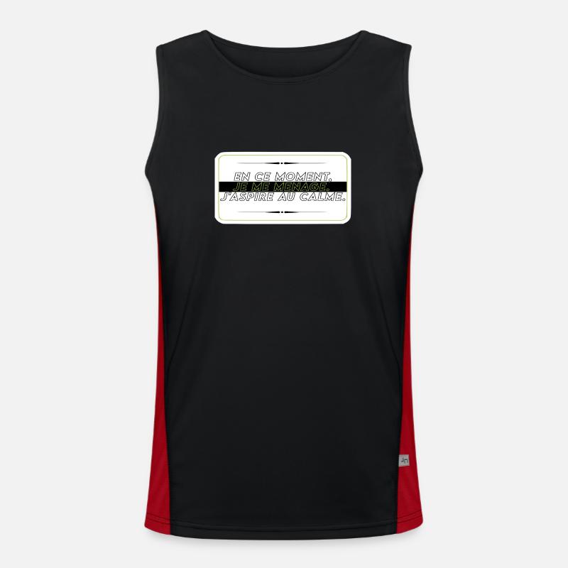 I take it easy - Men's Functional Contrast Tank Top  - black/red