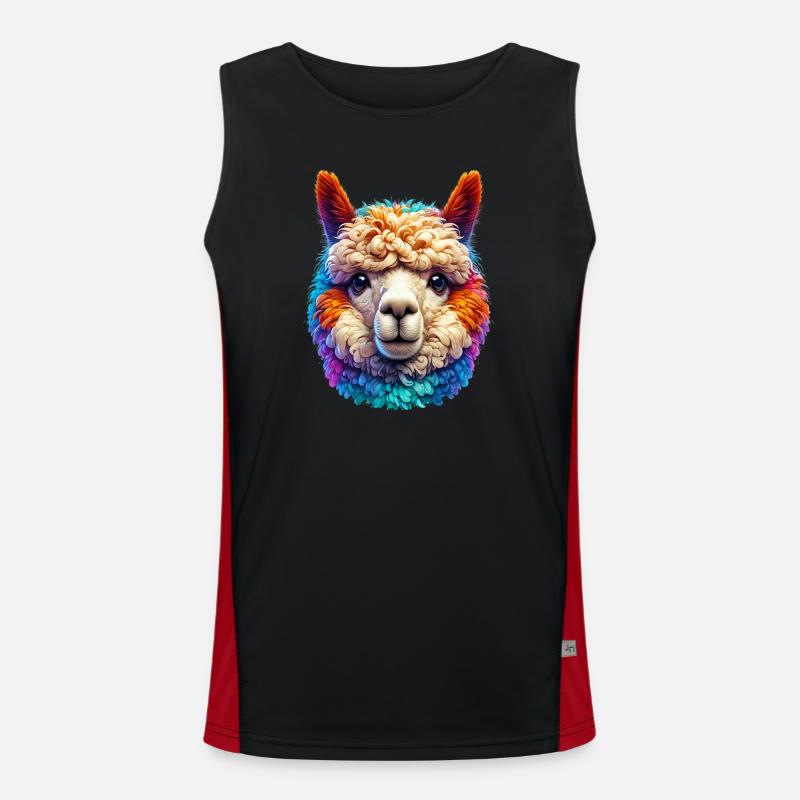 Alpaca - Men's Functional Contrast Tank Top  - black/red