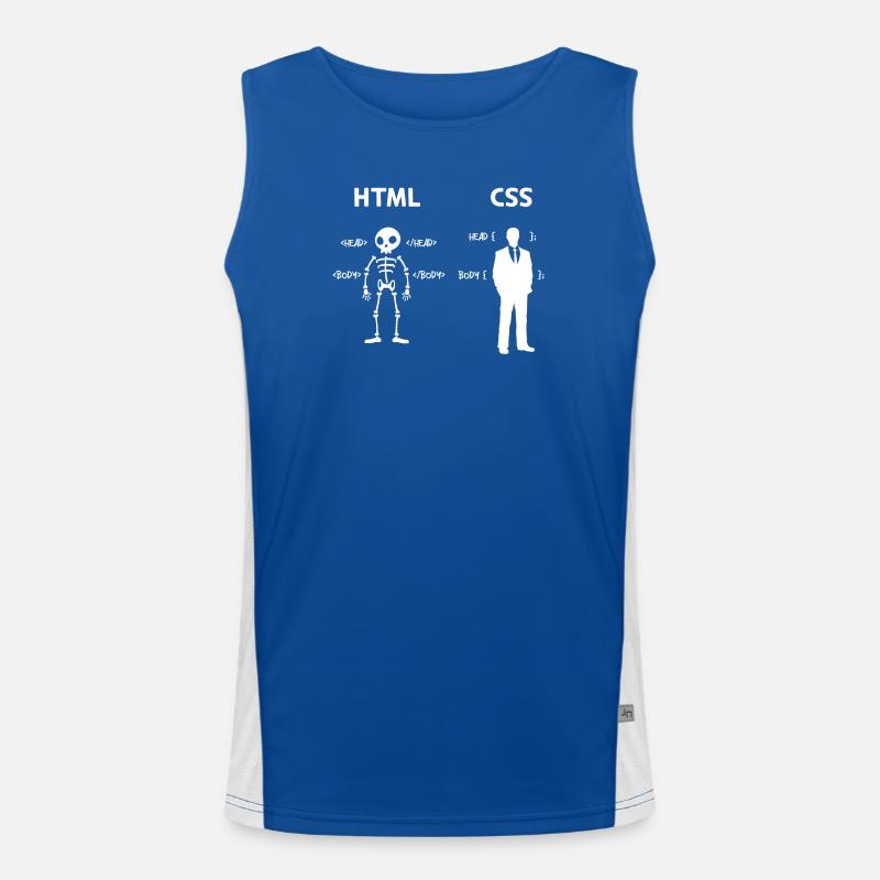 Code Css C++ Php Java Développeur Code Scripting Débardeur respirant contrasté Homme 