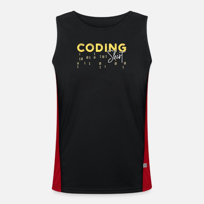 Coden Statement Développeur Programmeur Scripting - Débardeur respirant contrasté Homme  - noir/rouge