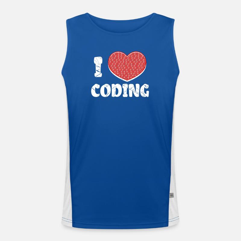 Developer Herz Coden Statement Programmierer Funktionelles Kontrast-Tank Top für Männer 