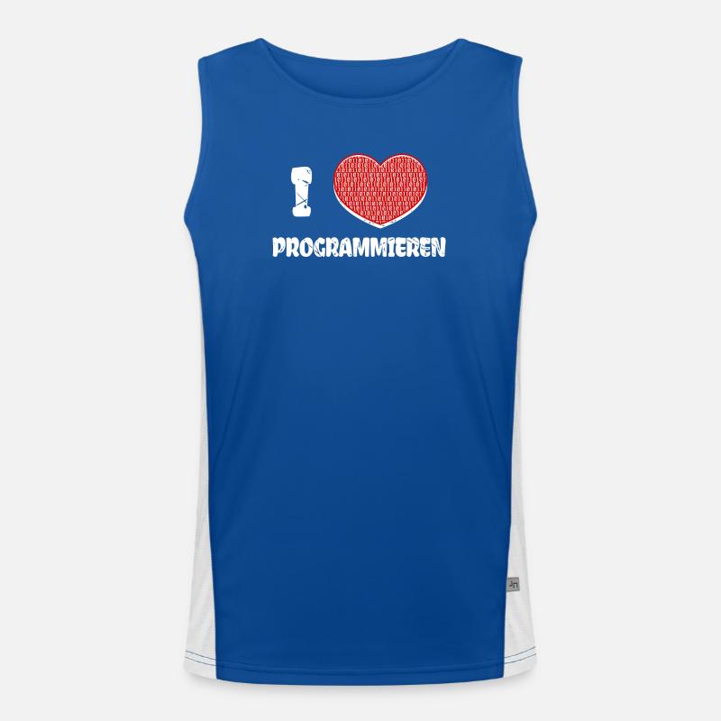 Developer Herz Programmierer Statement Informatik Funktionelles Kontrast-Tank Top für Männer 
