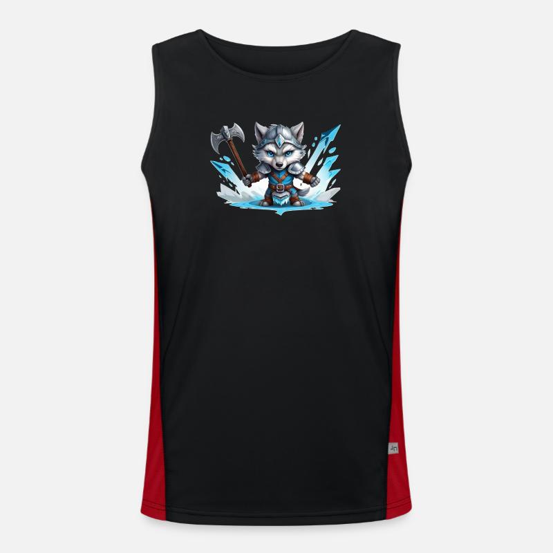 Viking Wolf Warrior - Men's Functional Contrast Tank Top  - black/red