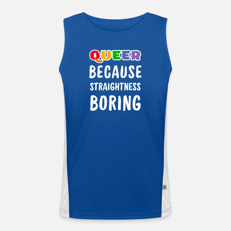 Queer, weil Geradlinigkeit langweilig Funktionelles Kontrast-Tank Top für Männer 