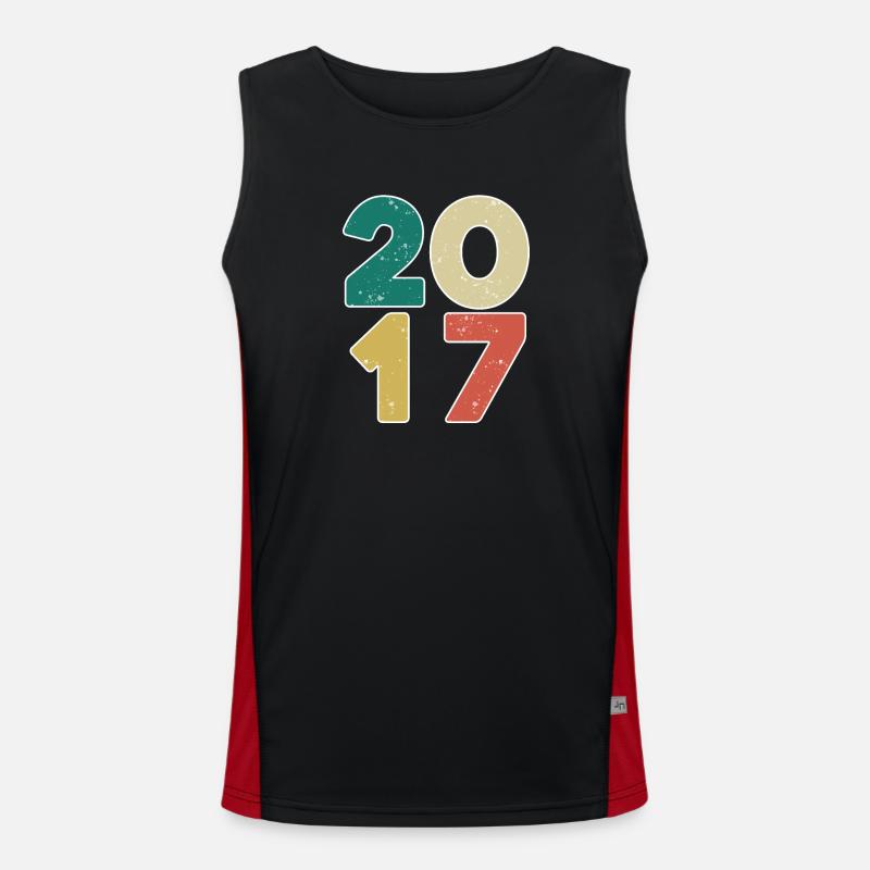 2017 - Year 2017 - Year 2017 - Men's Functional Contrast Tank Top  - black/red