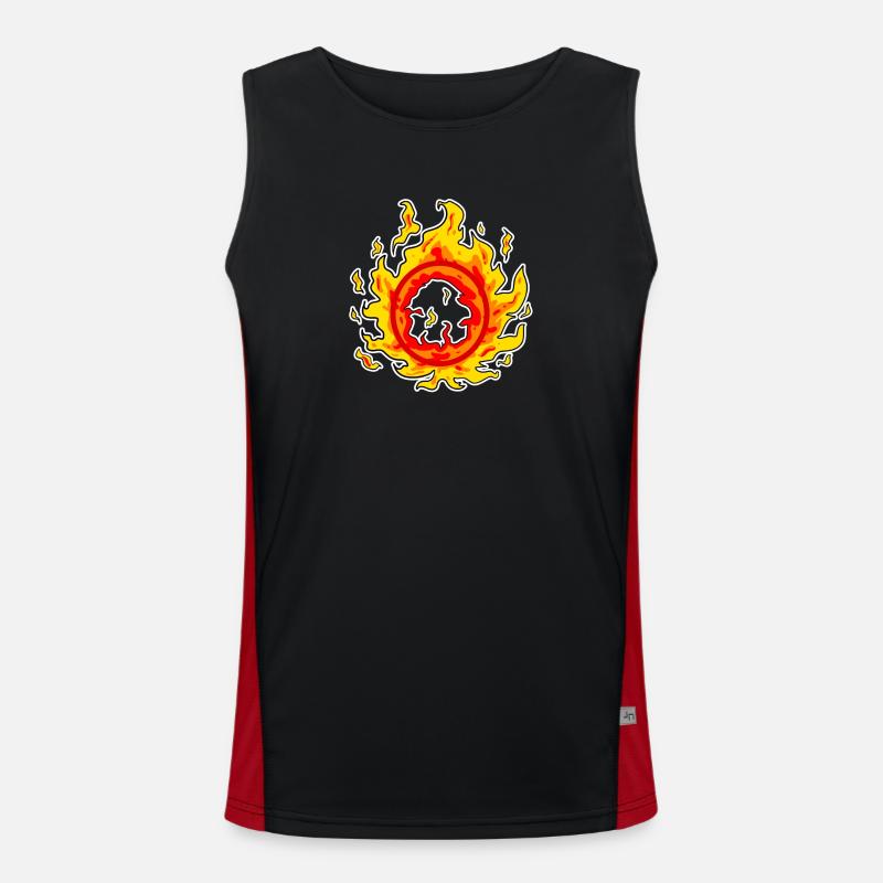 Fire Circle - Men's Functional Contrast Tank Top  - black/red