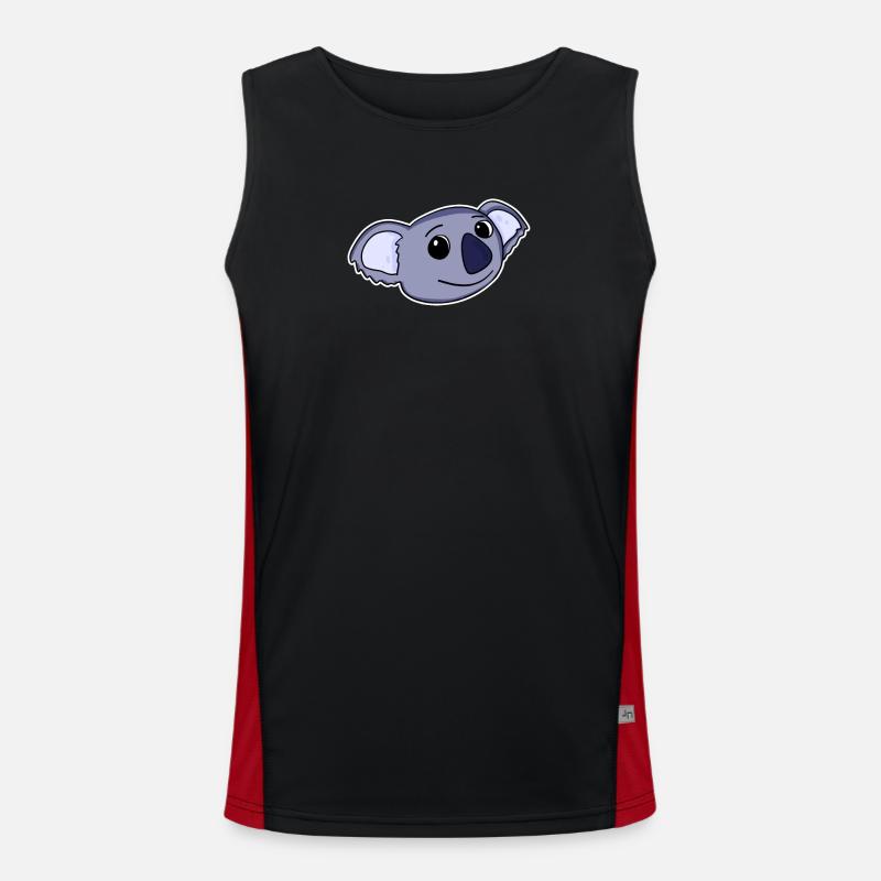 Koala Bear Head - Men's Functional Contrast Tank Top  - black/red