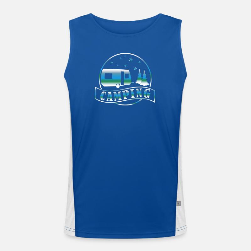 Camping Caravan Wald Funktionelles Kontrast-Tank Top für Männer 