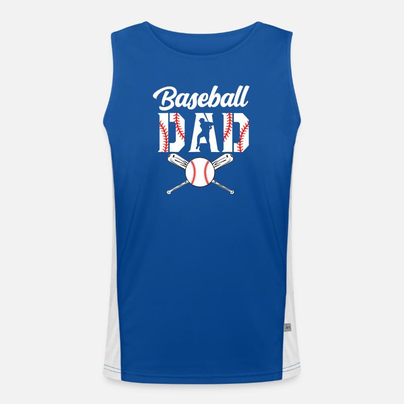 Baseball Dad Emblem Tee Men's Functional Contrast Tank Top 