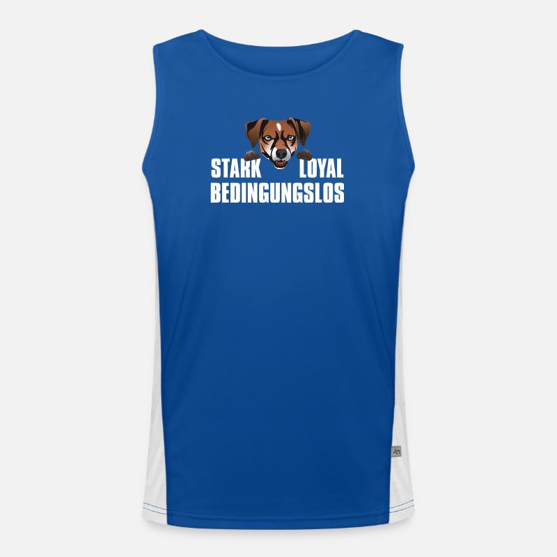 Jack Russell Strong - Loyal - Unconditional Men's Functional Contrast Tank Top 