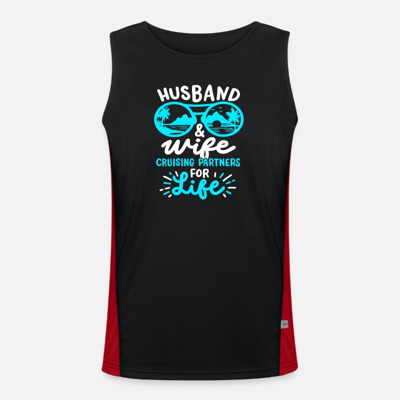 Ehemann Ehefrau Kreuzfahrt Funktionelles Kontrast-Tank Top für Männer 