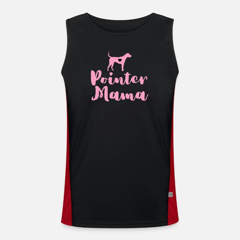 German Pointer Mom Pointer Mama - Men's Functional Contrast Tank Top  - black/red