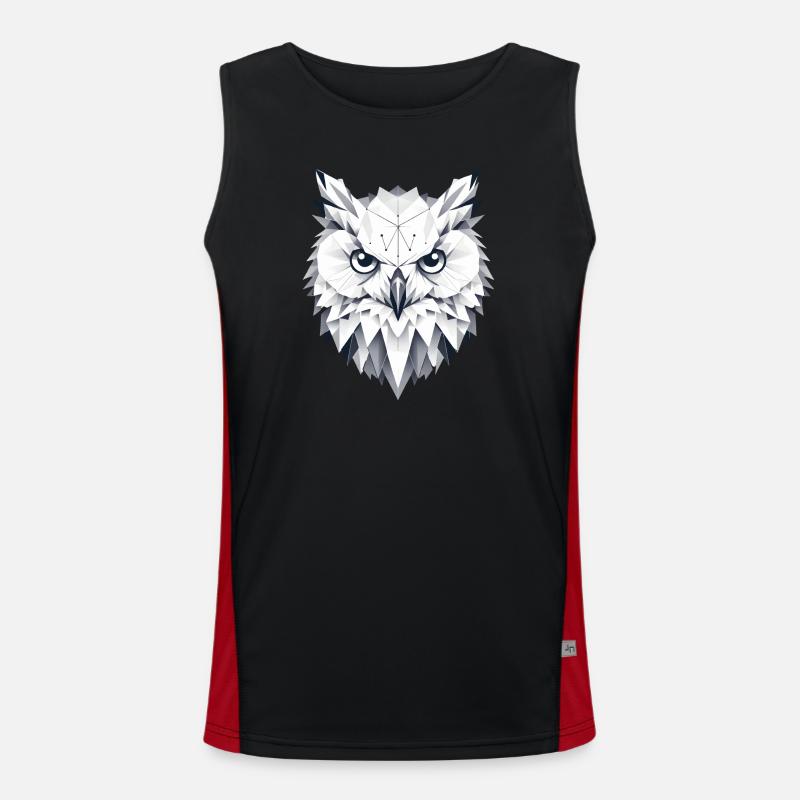geometrische Schnee-Eule- Polygonen Motiv Funktionelles Kontrast-Tank Top für Männer 