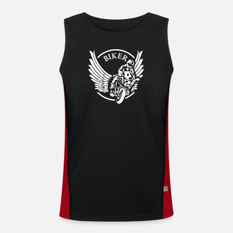 Winged Biker Circle Logo - Men's Functional Contrast Tank Top  - black/red