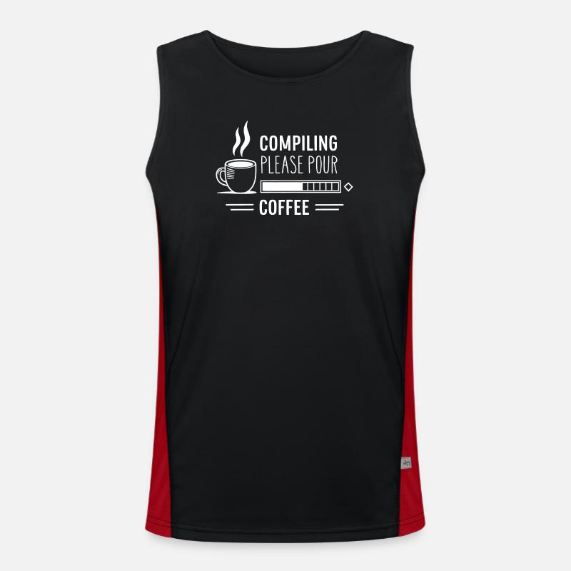 Programmers generate code from coffee - Men's Functional Contrast Tank Top  - black/red