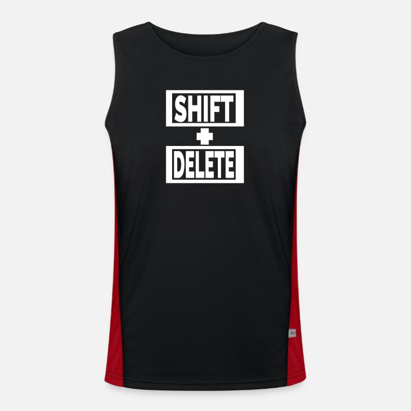 SHIFT+DELETE keyboard lifestyle - Men's Functional Contrast Tank Top - black/red