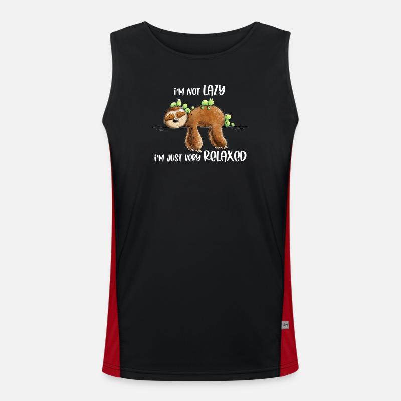 Sloth Saying Very Relaxed - Men's Functional Contrast Tank Top - black/red